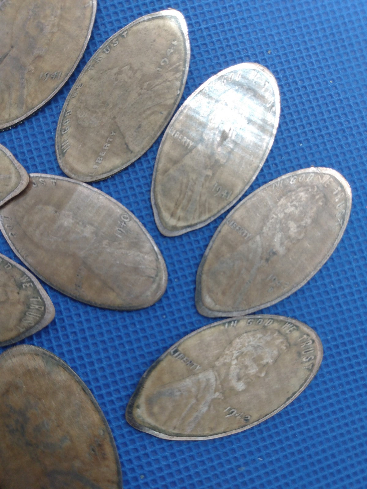 Vintage Lot 20 COPPER 1940's LORDS PRAYER ELONGATED PENNIES