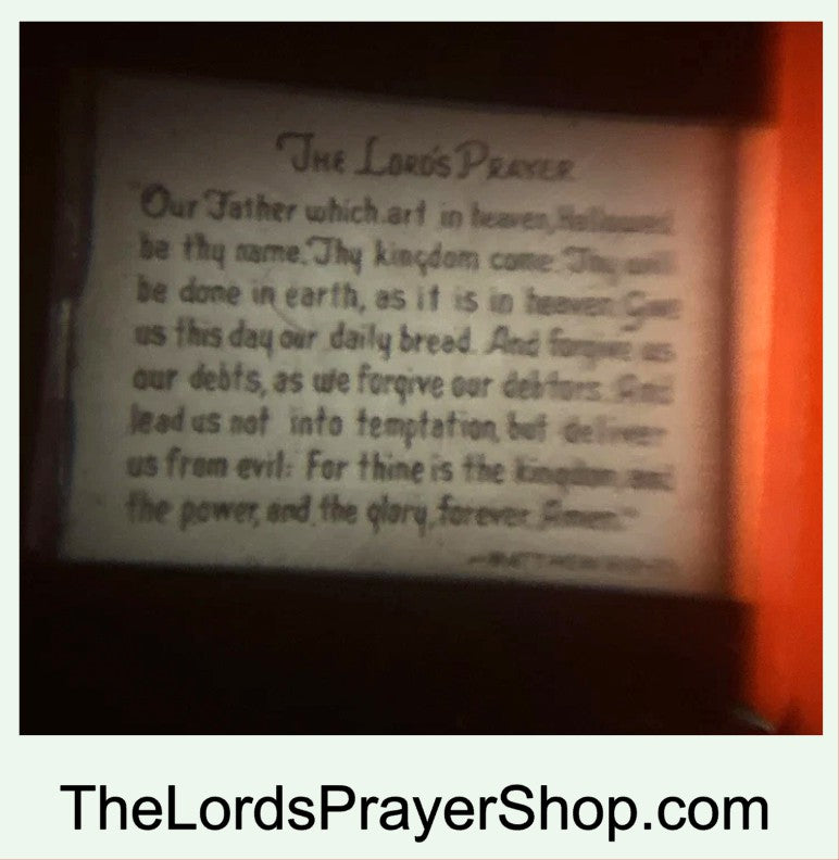 VINTAGE Stanhope Viewer The Lord’s Prayer Black Plastic Charm Bible