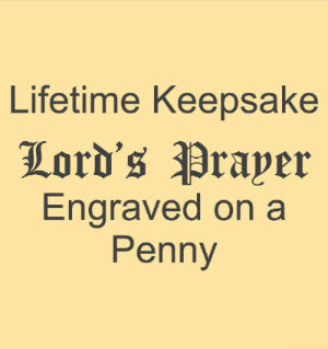 Lifetime Keepsakes The Lord's Prayer Engraved on a Penny