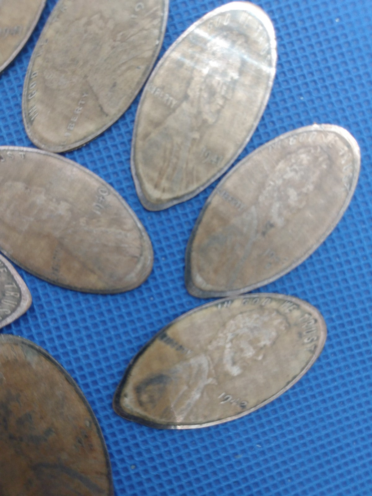 Vintage Lot 20 COPPER 1940's LORDS PRAYER ELONGATED PENNIES