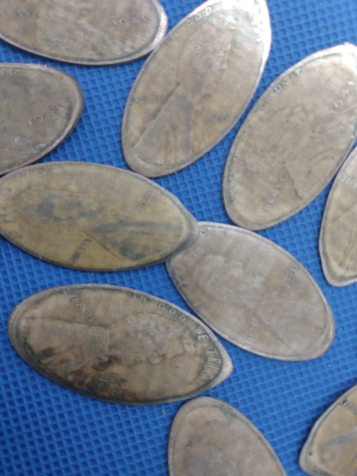 Vintage Lot 20 COPPER 1940's LORDS PRAYER ELONGATED PENNIES