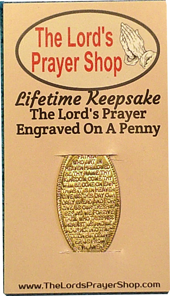 OLD 1942 The Lords Prayer Elongated Copper Penny