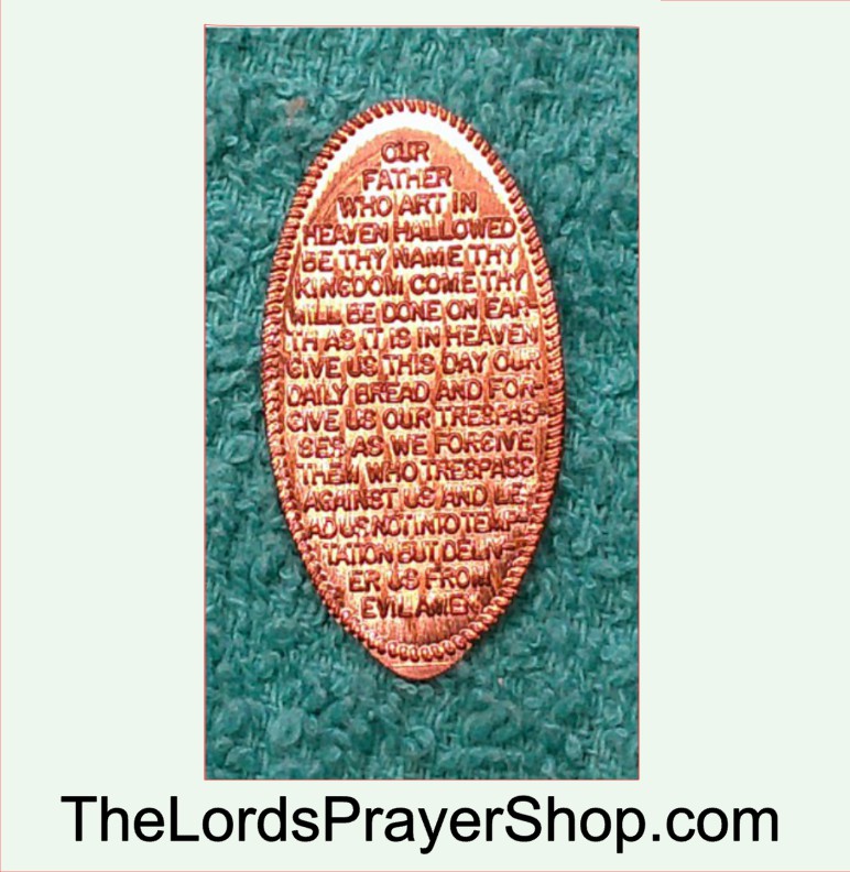 OLD 1942 The Lords Prayer Elongated Copper Penny