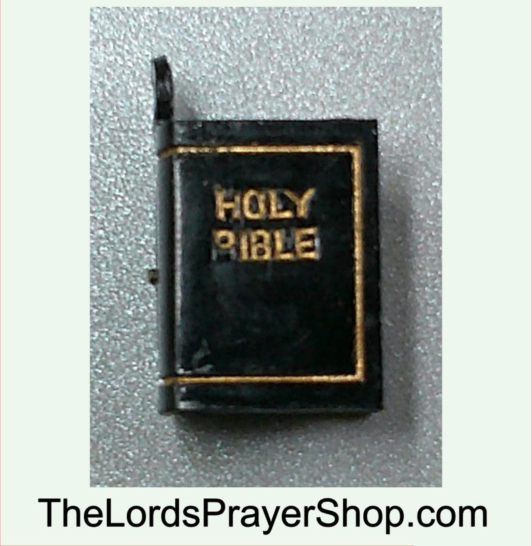 VINTAGE Stanhope Viewer The Lord’s Prayer Black Plastic Charm Bible